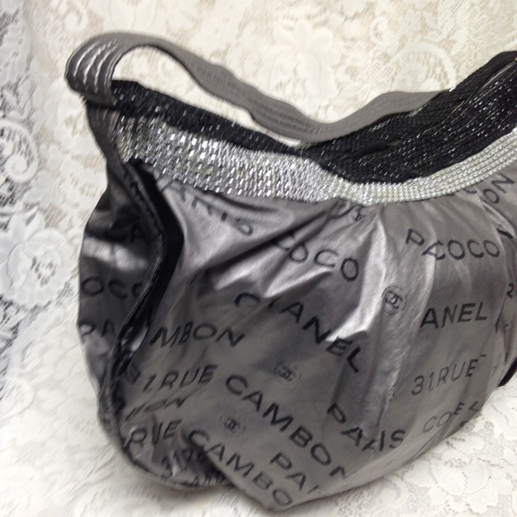 Chanel Silver-Black Weekend-Beach Crossbody - Picture 6 of 13